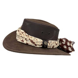 Jacaru 1023 Horizon Womens Vegan Leather Breeze Hat with Scarf - Mesh Crown (Made in Australia)