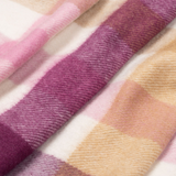 Dents Heritage Plaid Check Cashmere Scarf - Aubergine (w/ Tassels & Gift Box)