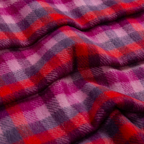Dents Heritage Plaid Check Cashmere Scarf - Scarlet Red (w/ Tassels & Gift Box)