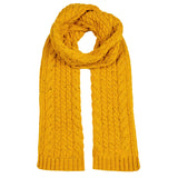 Dents Women’s Cable Knit Scarf with Marl Yarn - Yellow