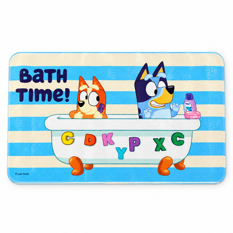 Bluey Non-Slip Bath Mat Bathroom Carpet (68.5cm x 39cm) - Officially Licensed
