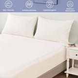 400TC Thread Count King 100% Cotton Fitted Bed Sheet & 2 Pillow Case Set in White
