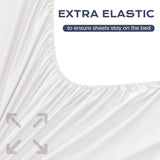 400TC Thread Count King 100% Cotton Fitted Bed Sheet & 2 Pillow Case Set in White