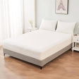 400TC Thread Count Queen Fitted Sheet & 2 Pillowcase Set – 100% Cotton White