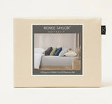 Renee Taylor 400TC Egyptian Cotton Fitted Sheet & Pillowcase Set - Vanilla (OEKO-TEX Certified)