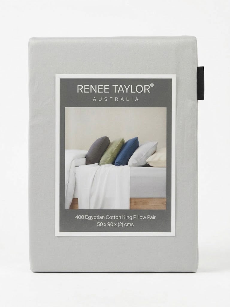 Renee Taylor 400TC Egyptian Cotton Bed Sheet Set - Antarctica (OEKO-TEX Certified)