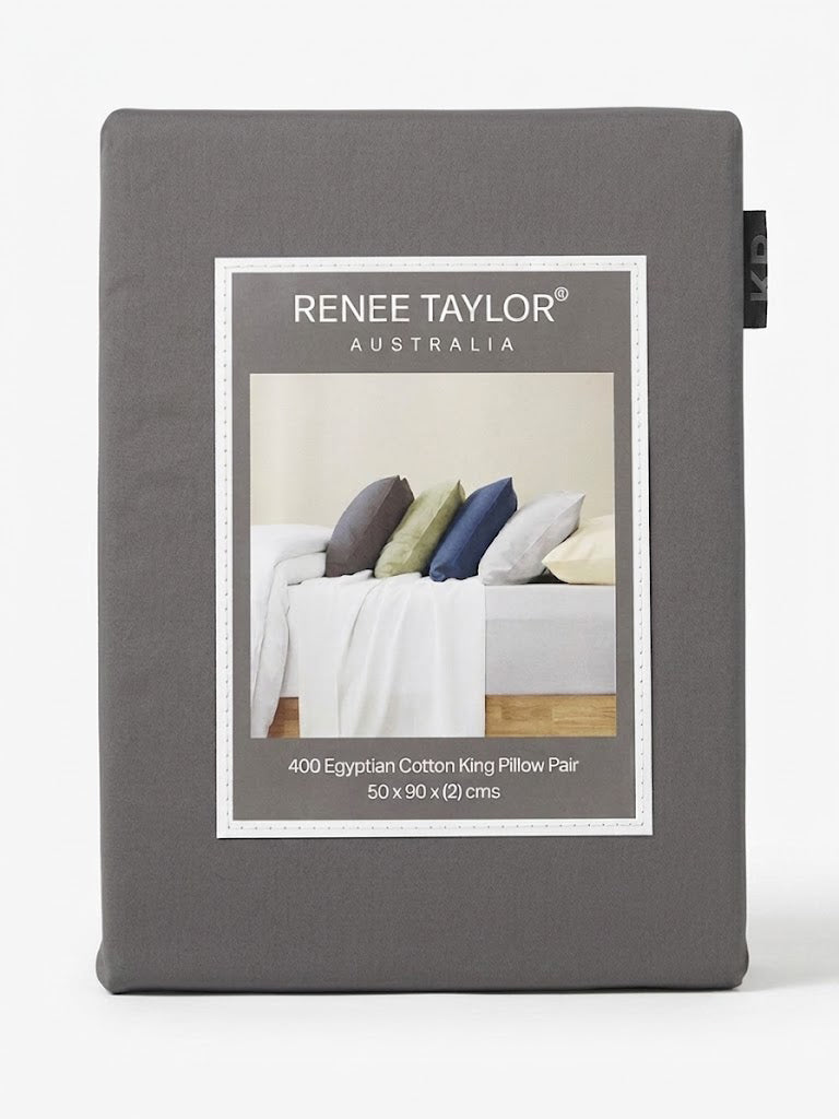 Renee Taylor 400TC Egyptian Cotton Sheet Set - Magnet (OEKO-TEX Certified Sateen)