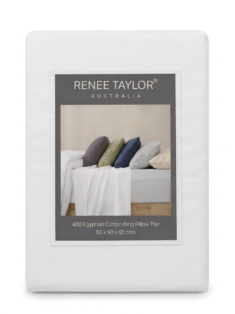 Renee Taylor 400TC Egyptian Cotton Sheet Set - White (OEKO-TEX Certified Sateen)