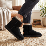 GROSBY Jillaroo Womens Long UGG Boots - Black (Genuine Sheepskin/Suede Leather Slippers)