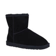 GROSBY Jillaroo Womens Short UGG Boots - Black (Genuine Sheepskin/Suede Leather Slippers)