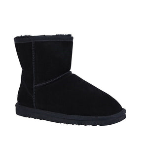 GROSBY Jillaroo Womens Short UGG Boots - Black (Genuine Sheepskin/Suede Leather Slippers)