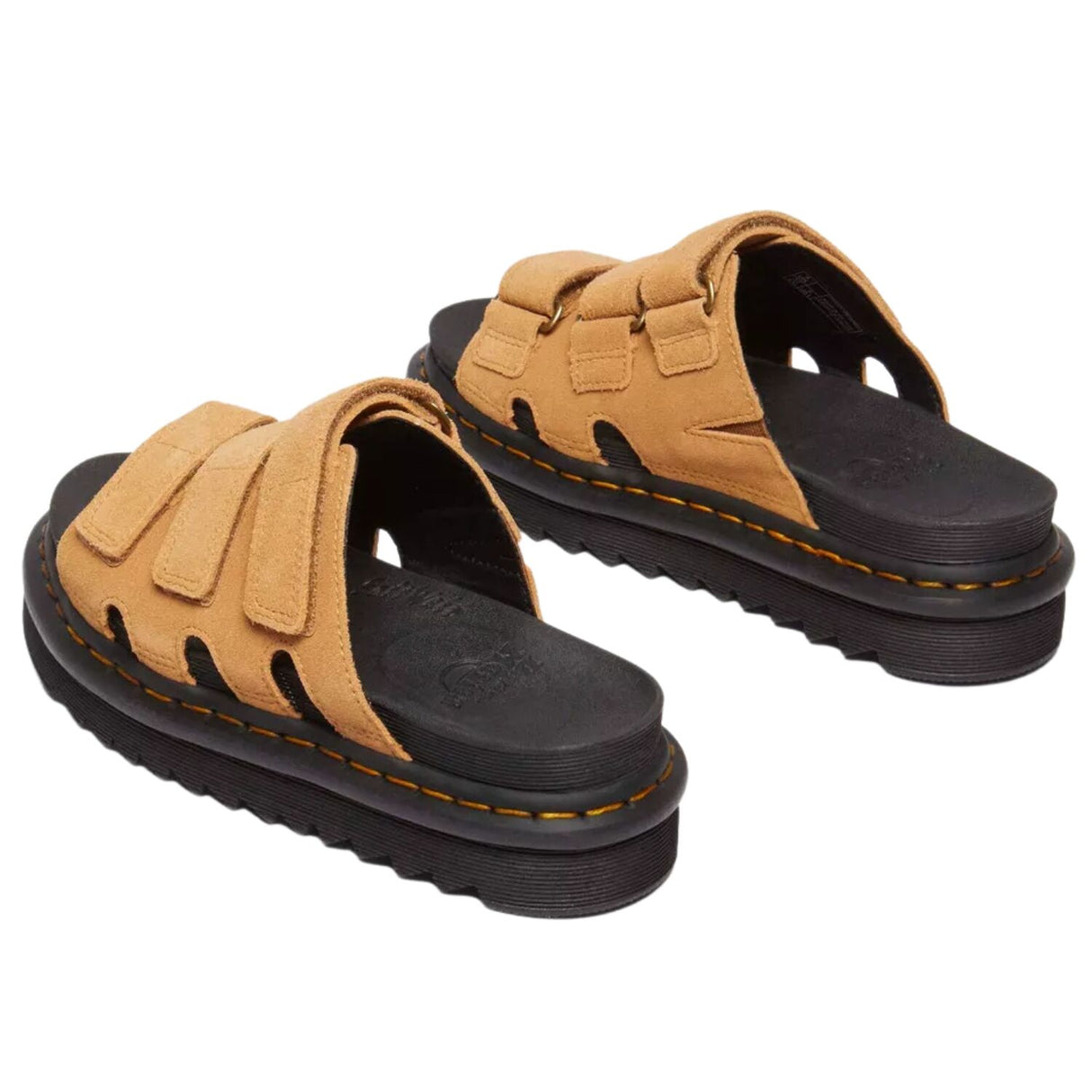 Dr. Martens Raine Suede SoftWair Slide-on Sandal in Tan