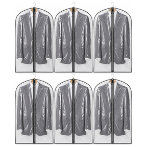 6x Suit Cover w/ Zipper Bulk Pack - Garment & Coat Storage Protector (60x137cm)