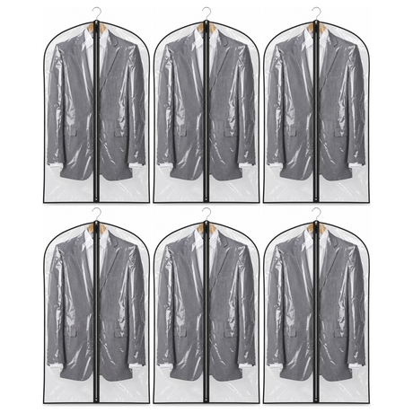 6x Suit Cover w/ Zipper Bulk Pack - Garment & Coat Storage Protector (60x137cm)