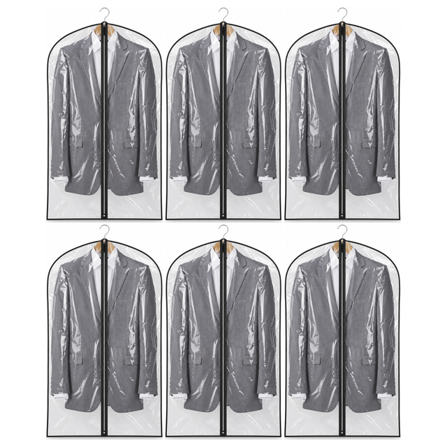 6x Suit Cover w/ Zipper Bulk Pack - Garment & Coat Storage Protector (60x137cm)