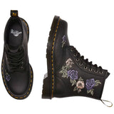 Dr. Martens 1460 Vonda 8 Eye Boots Floral Embroidery Genix Nappa Leather in Black