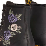 Dr. Martens 1460 Vonda 8 Eye Boots Floral Embroidery Genix Nappa Leather in Black