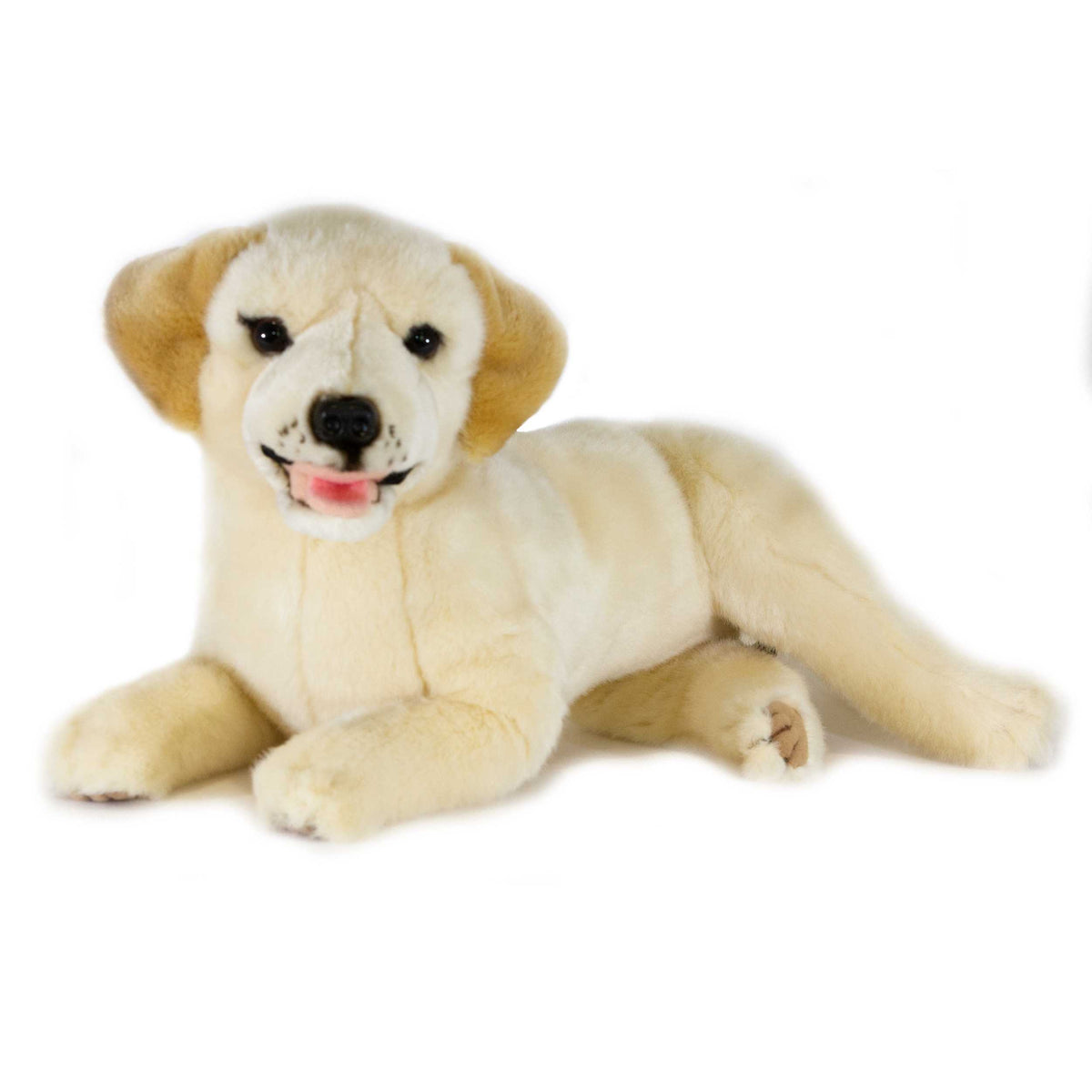 Bocchetta Daisy 38cm Lying Labrador Plush Toy - Cream (Realistic Stuffed Animal Dog Gift)