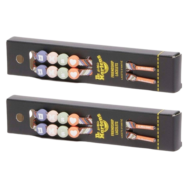 2x Dr. Martens 140cm Friendship Flat Laces with Beads Pack - Orange (8-10 Eye Boots)