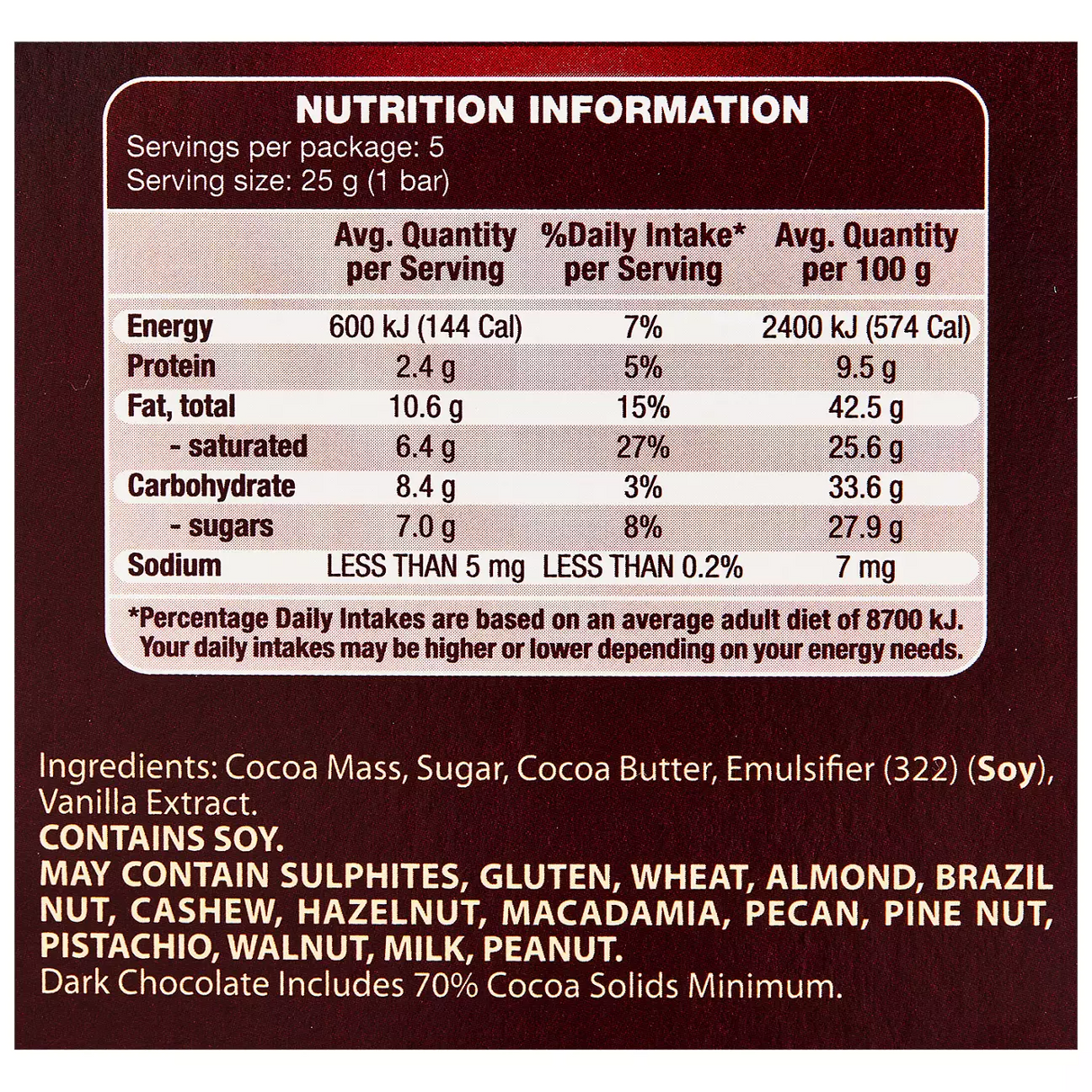 12x Moser Roth 70% Cocoa Dark Chocolate Block Bulk Pack - Made in Germany (60 Bars)