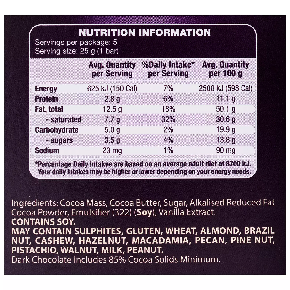 2x Moser Roth 85% Cocoa Dark Chocolate Block - Made in Germany (10 Bars)