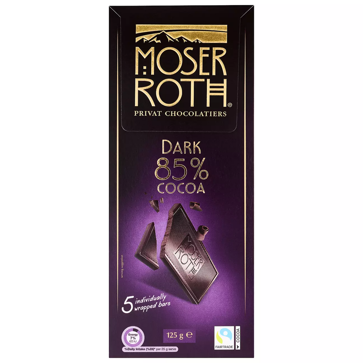 2x Moser Roth 85% Cocoa Dark Chocolate Block - Made in Germany (10 Bars)