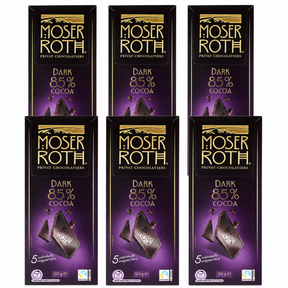 6x Moser Roth 85% Cocoa Dark Chocolate Block Bulk Pack - Made in Germany (30 Bars)