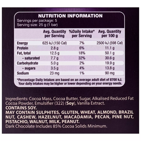 6x Moser Roth 85% Cocoa Dark Chocolate Block Bulk Pack - Made in Germany (30 Bars)