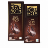 2x Moser Roth 90% Cocoa Dark Chocolate Block - Made in Germany (10 Bars)