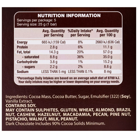 2x Moser Roth 90% Cocoa Dark Chocolate Block - Made in Germany (10 Bars)