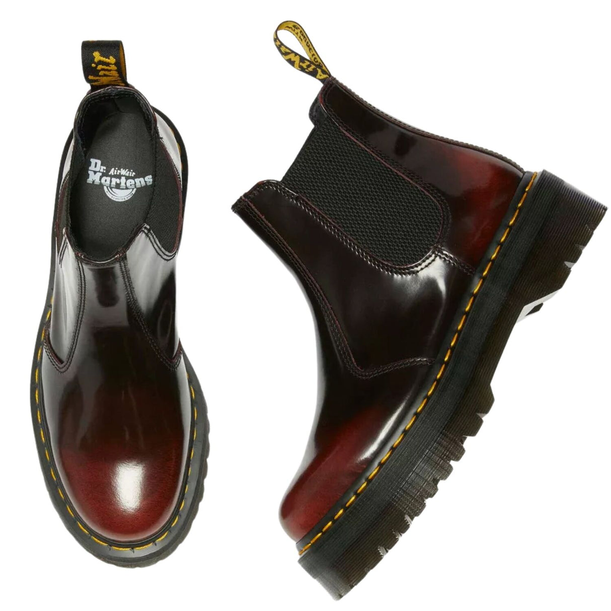 Dr. Martens 2976 Quad Chelsea Boots (Arcadia Leather/Goodyear Welt) - Cherry Red
