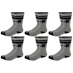 6x U.S. Polo Assn. Livergy Mens Crew Socks Bulk Pack - White/Navy - 1 Pack of 3 Pairs