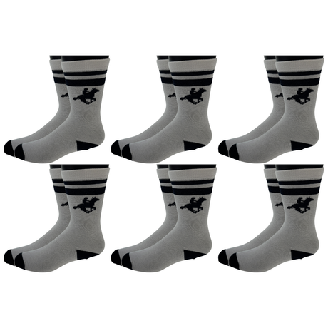 18x U.S. Polo Assn. Livergy Mens Crew Socks Bulk Pack - White/Navy - 6 Packs of 3 Pairs
