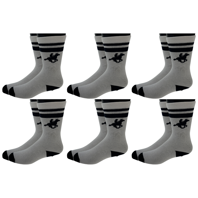 6x U.S. Polo Assn. Livergy Mens Crew Socks Bulk Pack - White/Navy - 1 Pack of 3 Pairs