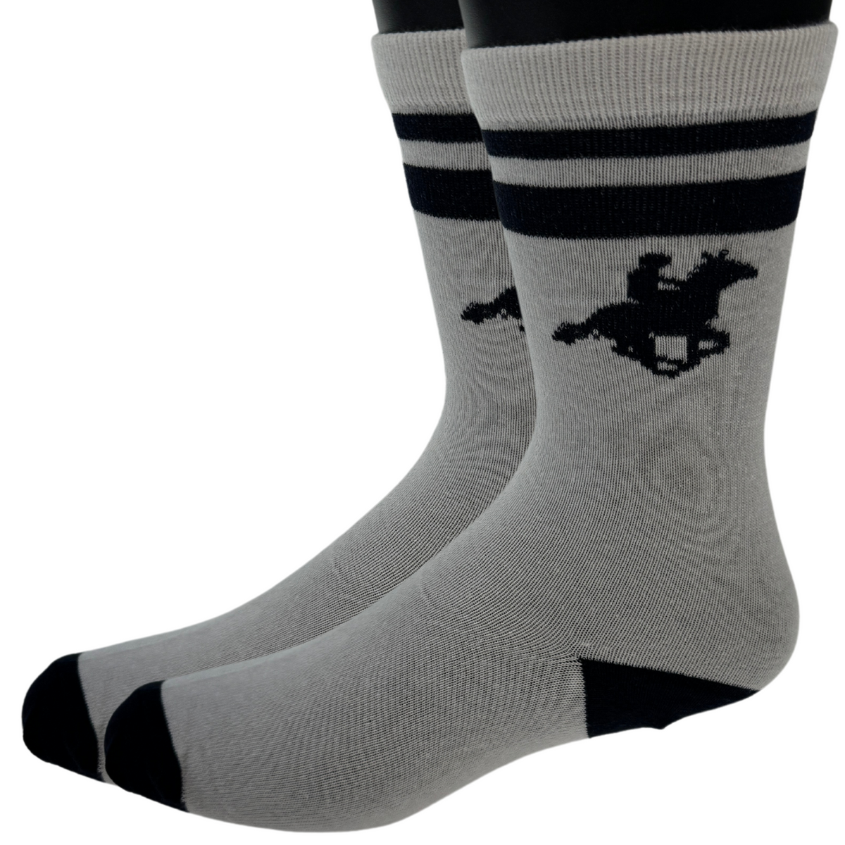 U.S. Grand Polo Livergy Mens Crew Socks - White/Navy - 1 Pack of 3 Pairs