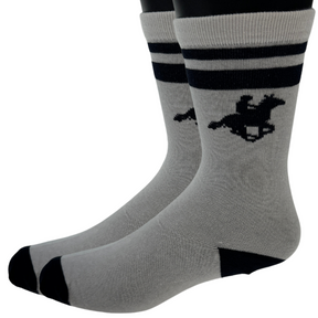 U.S. Grand Polo Livergy Mens Crew Socks - White/Navy - 1 Pack of 3 Pairs
