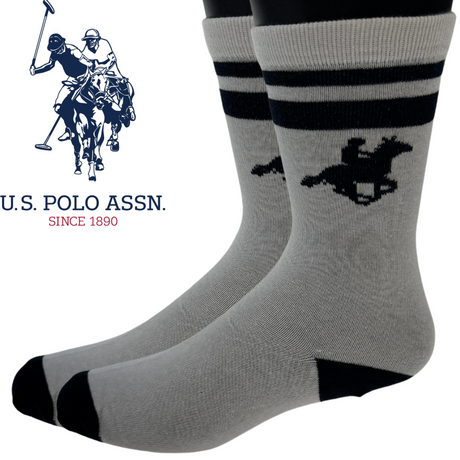 18x U.S. Polo Assn. Livergy Mens Crew Socks Bulk Pack - White/Navy - 6 Packs of 3 Pairs