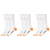 3x Livergy Mens Crew Socks Pack - White/Orange- 1 Pack of 3
