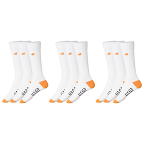 3x Livergy Mens Crew Socks Pack - White/Orange- 1 Pack of 3