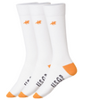 U.S. Grand Polo Livergy Mens Crew Socks - White/Orange - 1 Pack of 3
