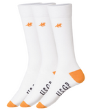 U.S. Grand Polo Livergy Mens Crew Socks - White/Orange - 1 Pack of 3
