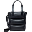 Dr. Martens Padded Leather Tote Bag - Black Sendal (Crossbody Strap & Zip Closure)