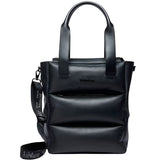 Dr. Martens Padded Leather Tote Bag - Black Sendal (Crossbody Strap & Zip Closure)