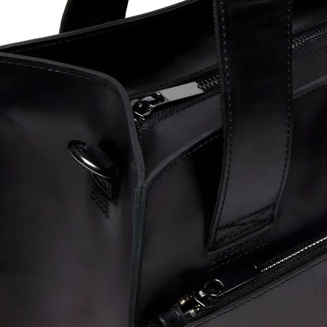 Dr. Martens Leather Tote Bag - Black Mayhem (Crossbody Laptop & Gunmetal Hardware Finish)