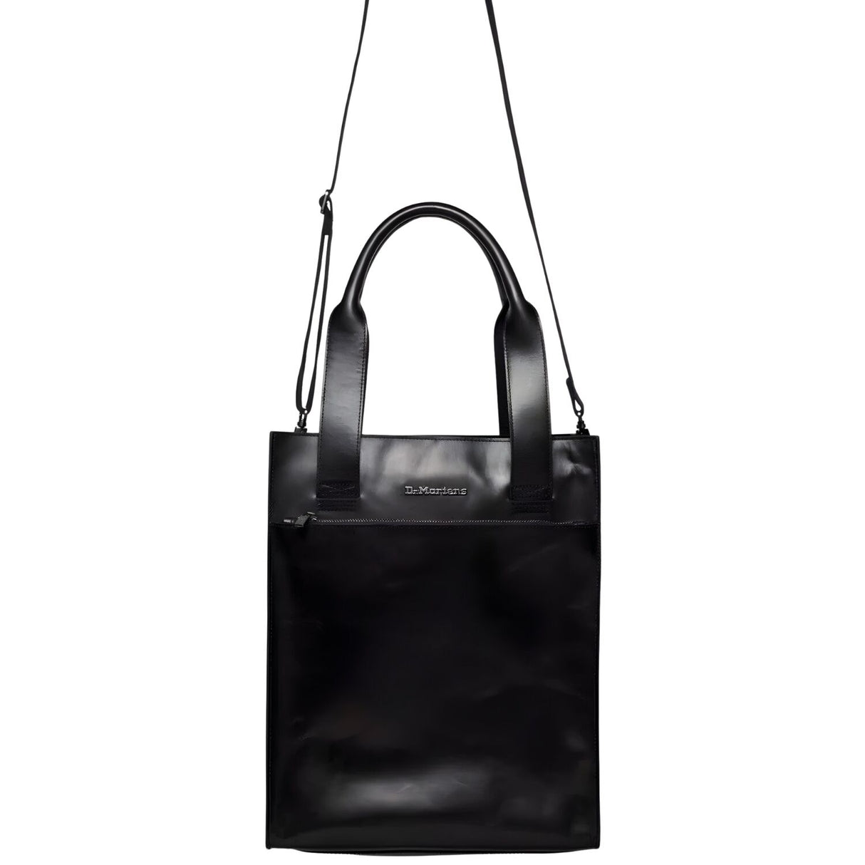 Dr. Martens Leather Tote Bag - Black Mayhem (Crossbody Laptop & Gunmetal Hardware Finish)