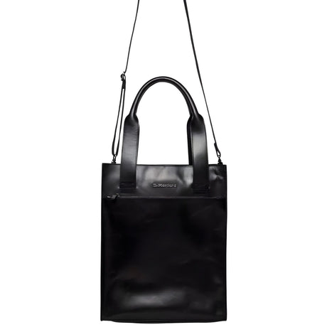 Dr. Martens Leather Tote Bag - Black Mayhem (Crossbody Laptop & Gunmetal Hardware Finish)