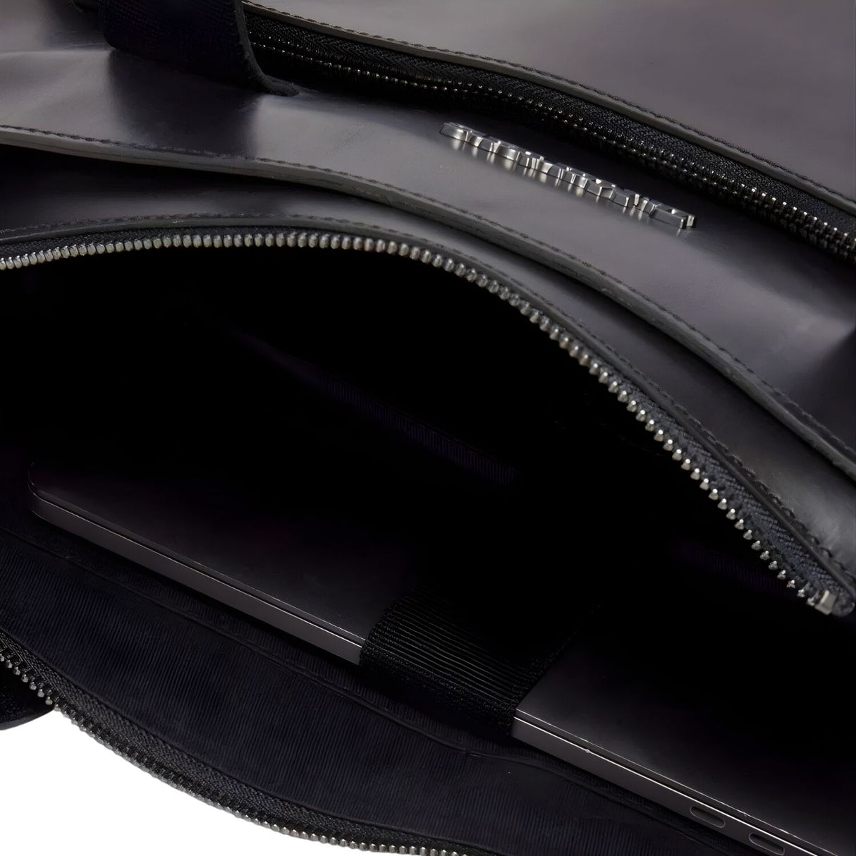 Dr. Martens Leather Tote Bag - Black Mayhem (Crossbody Laptop & Gunmetal Hardware Finish)