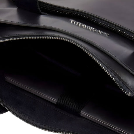 Dr. Martens Leather Tote Bag - Black Mayhem (Crossbody Laptop & Gunmetal Hardware Finish)