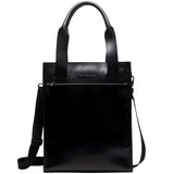 Dr. Martens Leather Tote Bag - Black Mayhem (Crossbody Laptop & Gunmetal Hardware Finish)