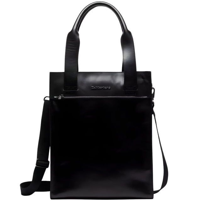 Dr. Martens Leather Tote Bag - Black Mayhem (Crossbody Laptop & Gunmetal Hardware Finish)